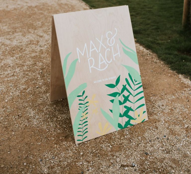 Wedding signs designed by the bride