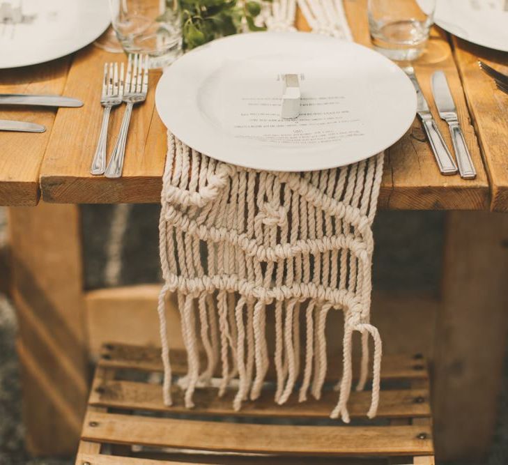 Macrame table runner