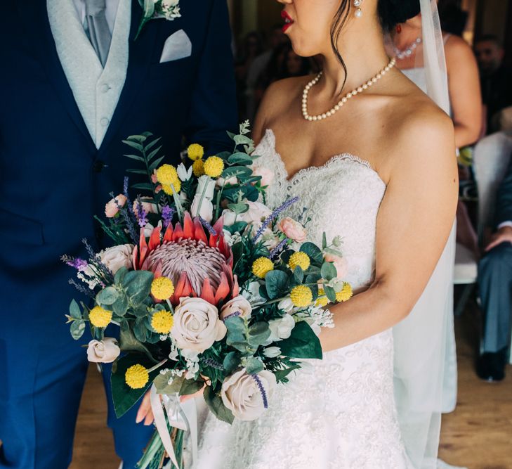 King Protea and Rose Wedding Bouquet