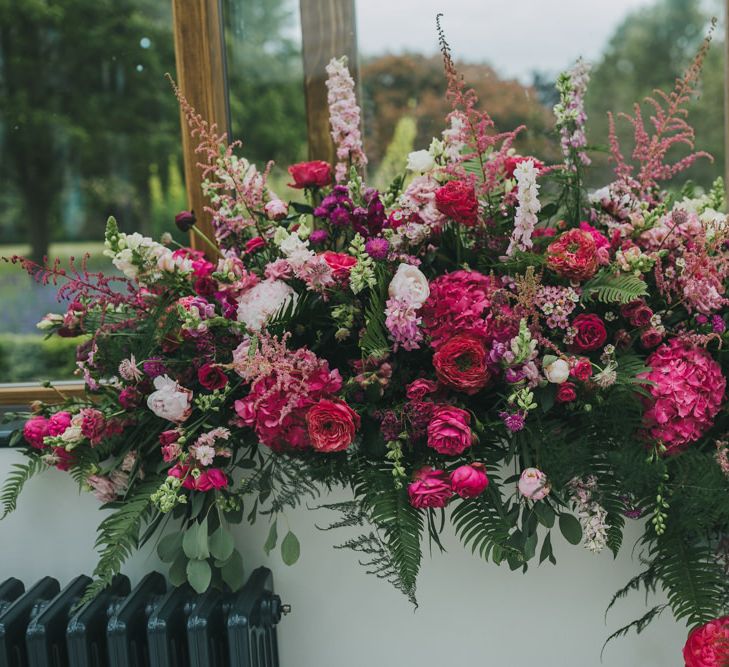 Hot pink wedding flowers