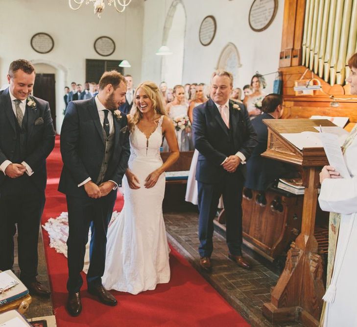 Bride and groom during wedding ceremony