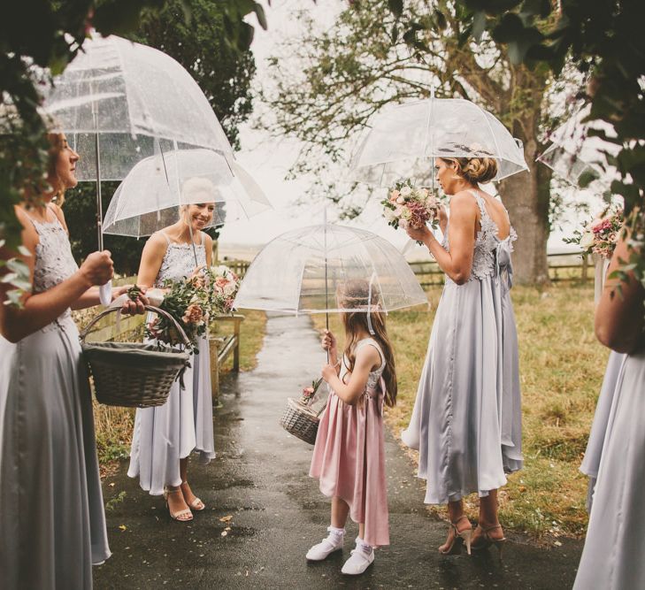 Pale blue bridesmaid dresses