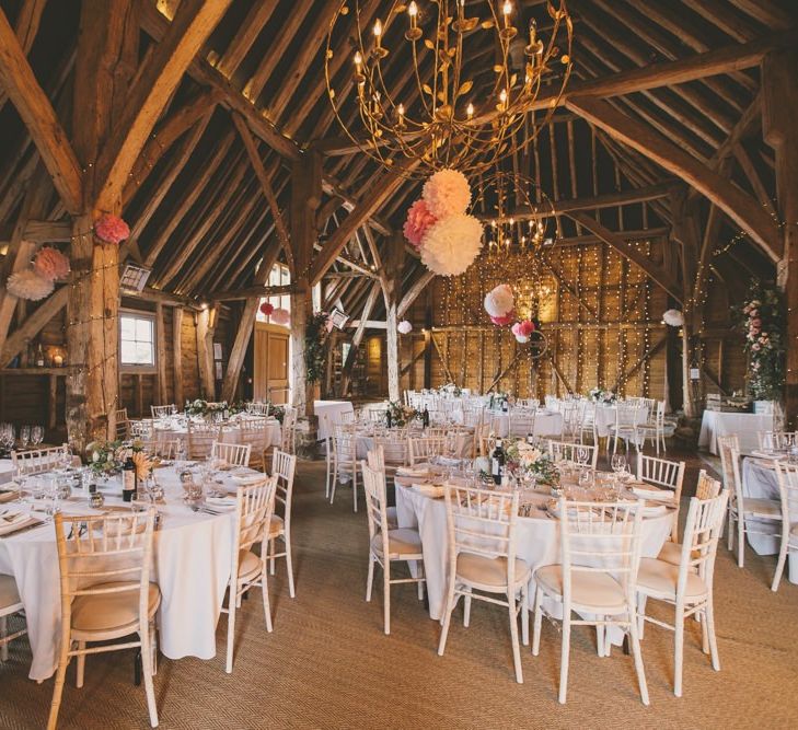 Odo's Barn wedding venue in Kent with pale blue bridesmaid dresses