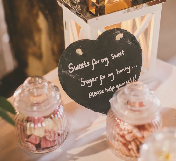 Sweet table and chalkboard wedding sign