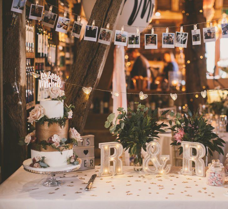 Beautiful wedding cake table and sweet table