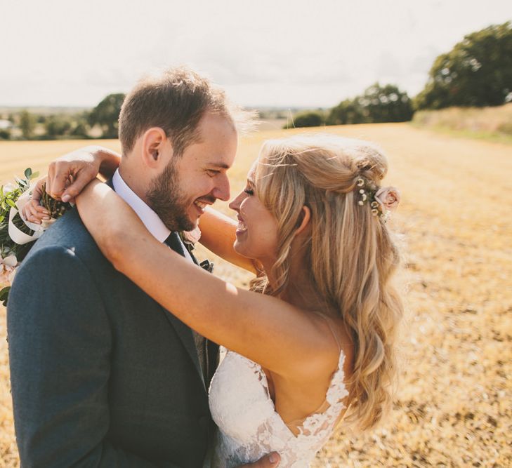 Half up half down bridal hairstyle