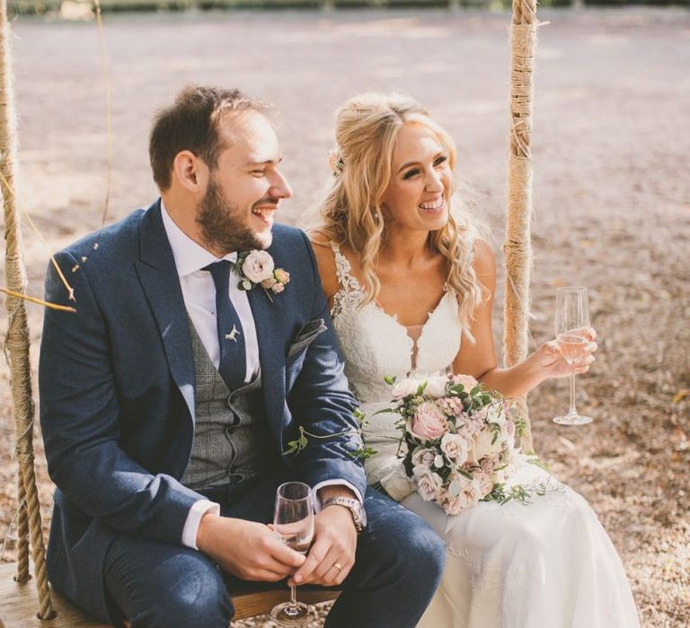 Rustic wedding venue with swing