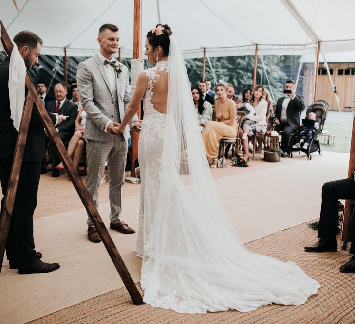 Home Outdoor Wedding in a Marquee with Tipi Structure