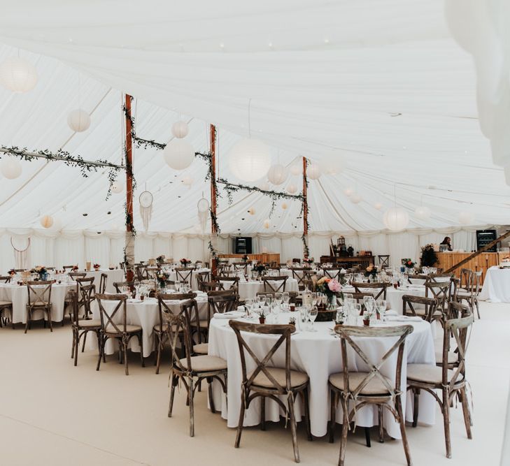 Marquee Wedding with Tipi Structure and DIY Decor