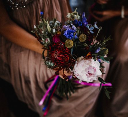 Brightly Coloured Wedding Bouquet // Image By Carla Blain Photography