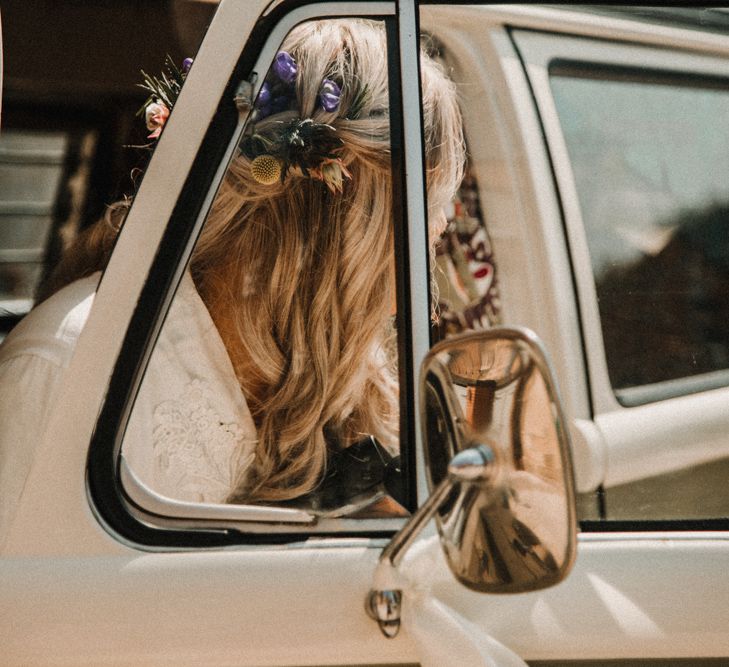 Bride With Flowers In Her Hair // Image By Carla Blain Photography