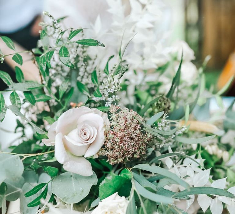 White Wedding Flowers and Foliage