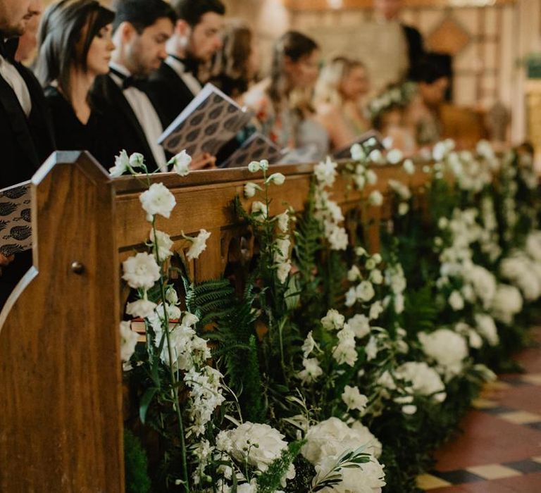 White Wedding Flowers Aisle Decor