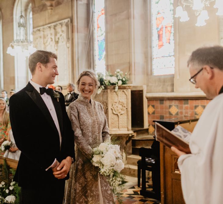 Bride Meets Groom At End Of Aisle