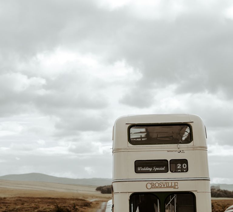 Wedding special, vintage, double decker bus for Eden Barn wedding