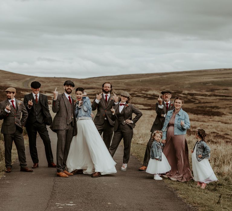 Socially distance wedding party portraits in the Lake District