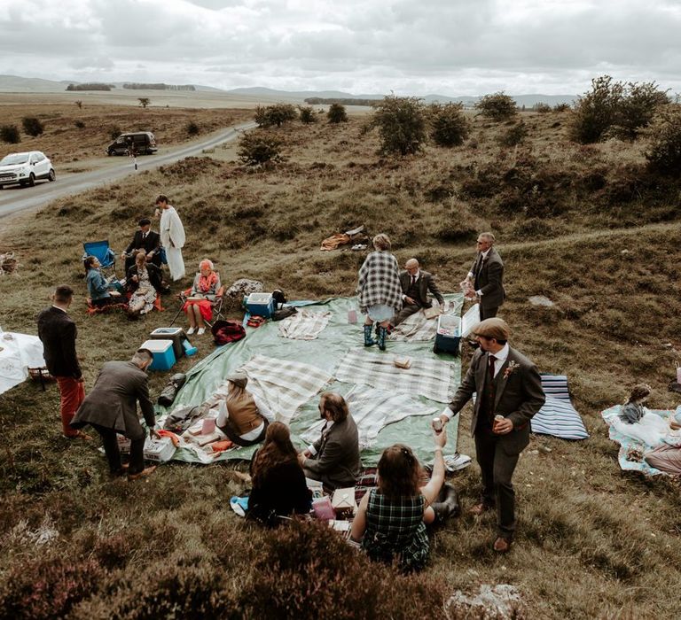 Socially distance wedding picnic in the Lake District for Eden Barn wedding