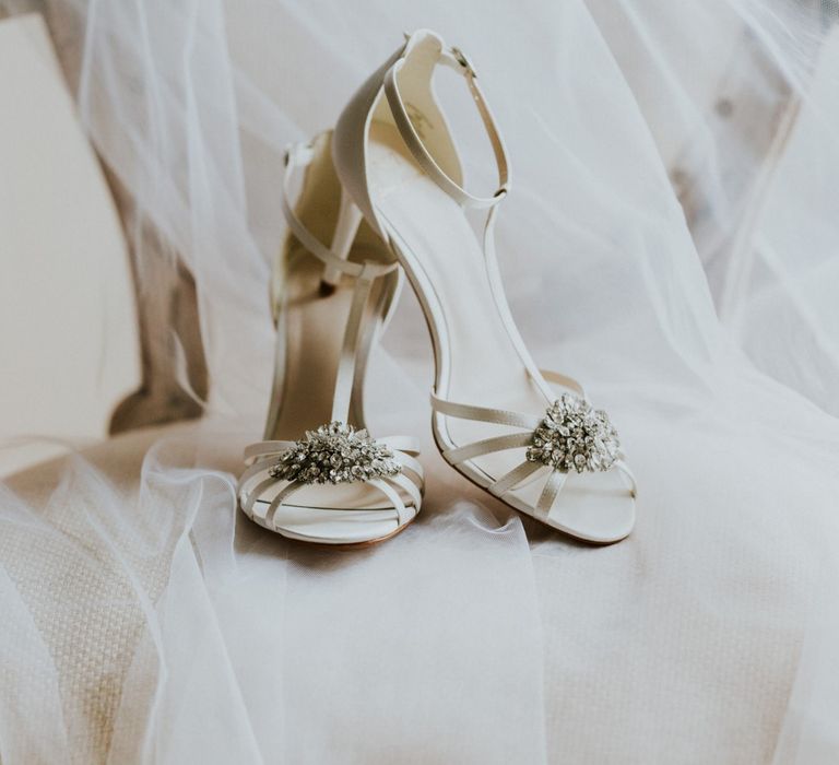 Bridal shoes with beaded detail