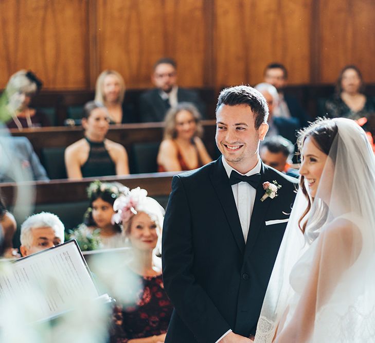 Bride and groom exchanging vows