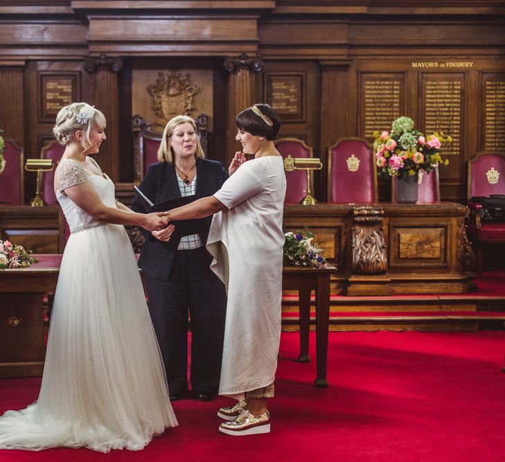 Lesbian civil wedding at registry office