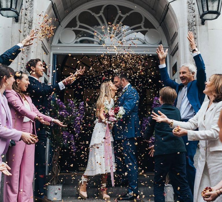 Confetti Exit at Town Hall Wedding in London