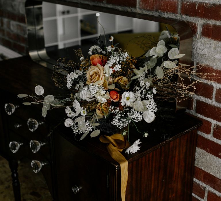 Dried Wedding Bouquet with Muted Flowers