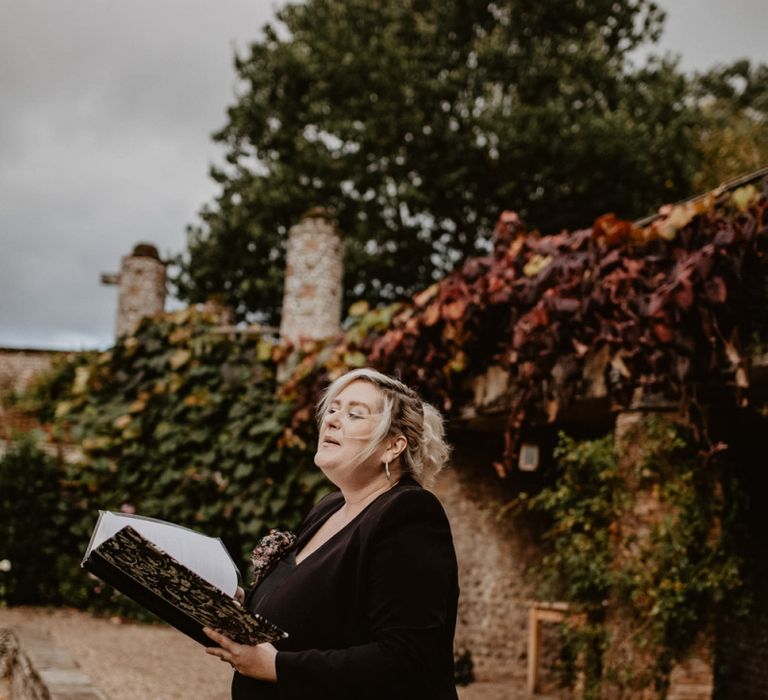 Celebrant at Voewood wedding ceremony