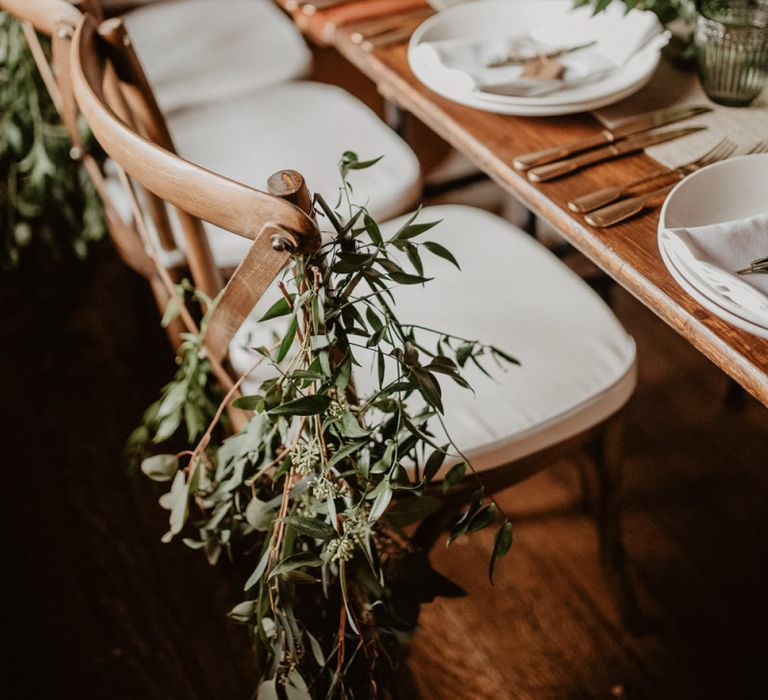 Foliage chair back decor