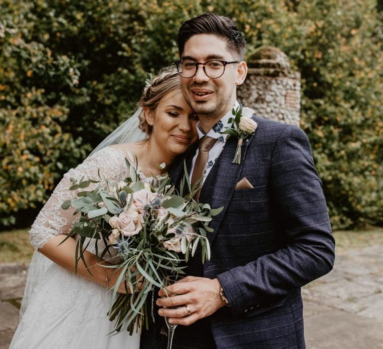 Bride and groom portrait at Voewood wedding