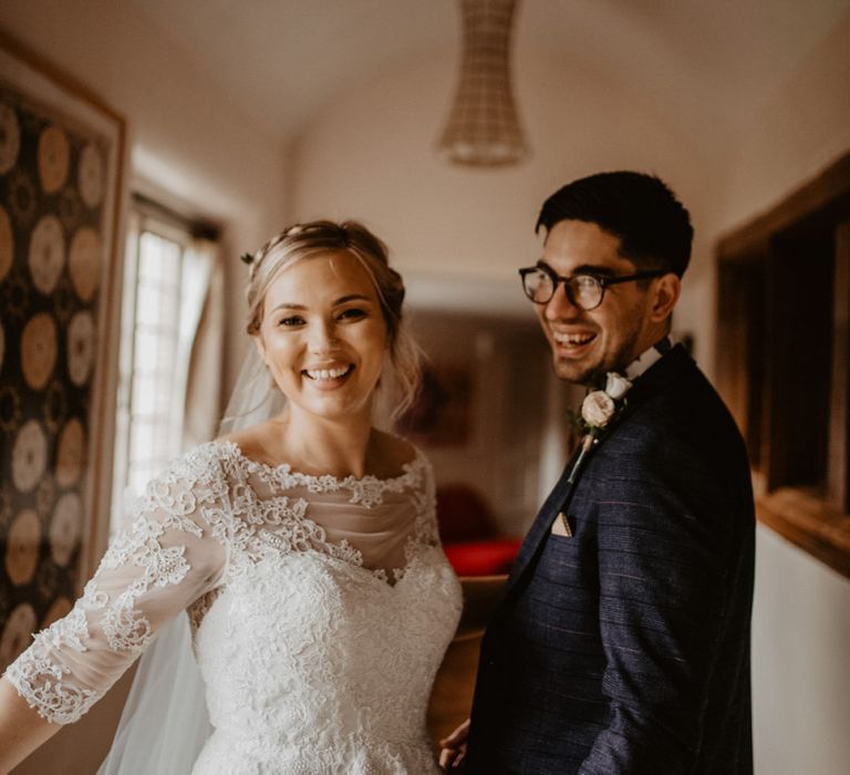 Happy bride and groom portrait by Camilla Andrea Photography