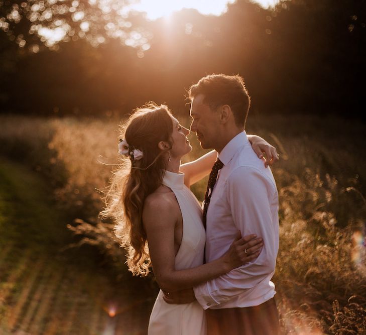 Golden Hour Portrait with Bride in Ted Baker Jumpsuit