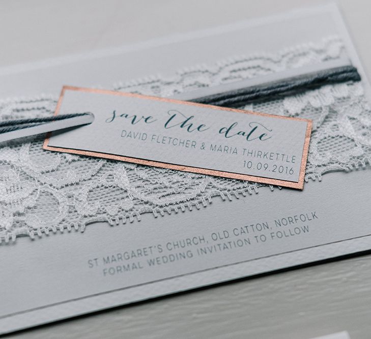 Lace Wedding Invitation | Peach Wedding at Swanton Morley House and Gardens in Norfolk |  Jason Mark Harris Photography | Together we Roam Films