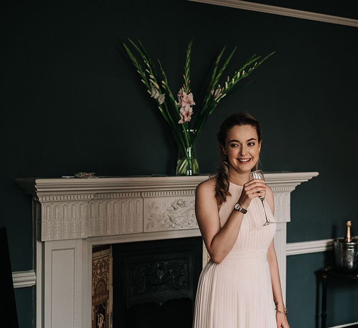 Bridesmaid in Peach ASOS Dress | Peach Wedding at Swanton Morley House and Gardens in Norfolk |  Jason Mark Harris Photography | Together we Roam Films