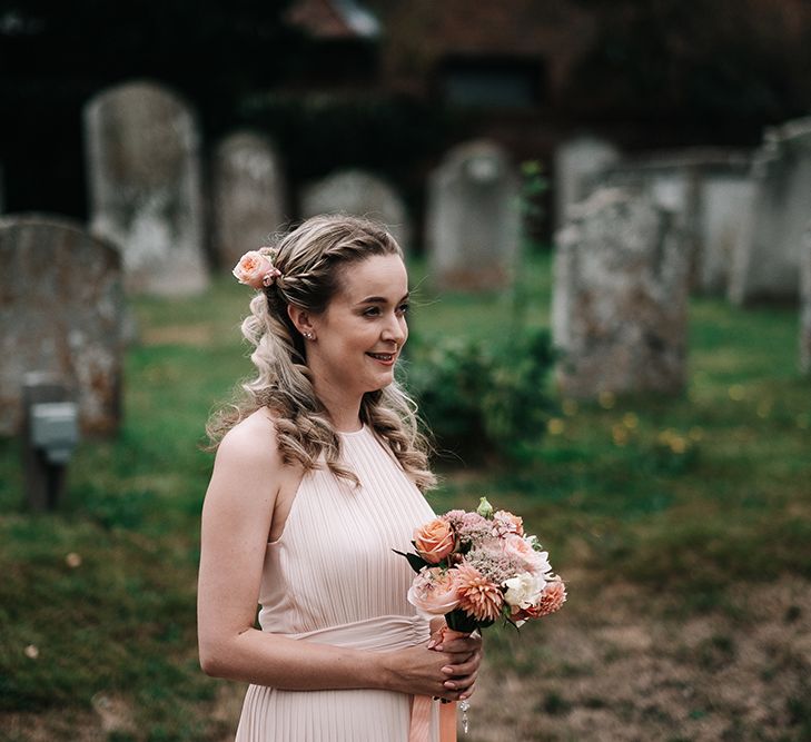 Bridesmaids in Peach ASOS Dress | Peach Wedding at Swanton Morley House and Gardens in Norfolk |  Jason Mark Harris Photography | Together we Roam Films