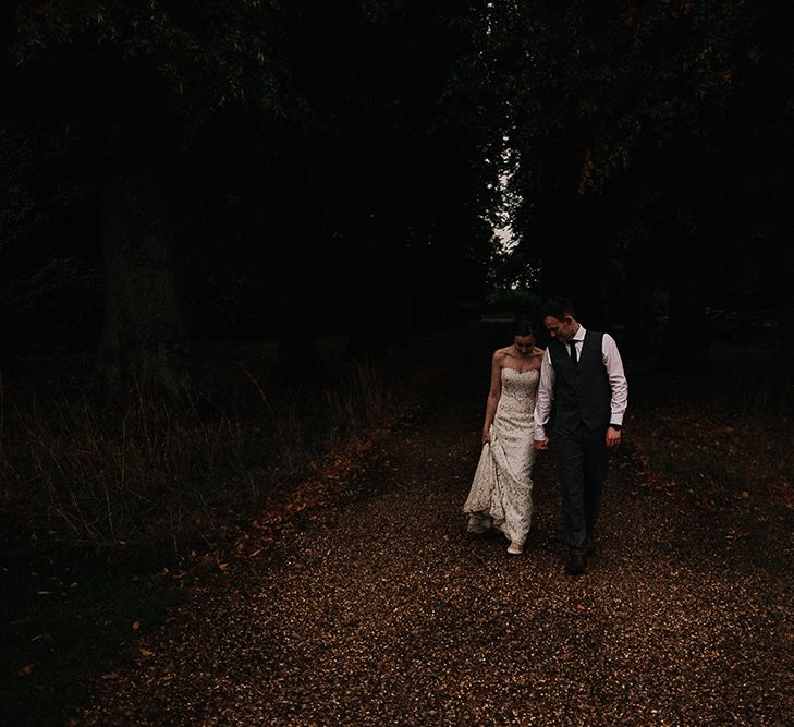 Bride in Lace Wedding Dress | Groom in Next Suit | Peach Wedding at Swanton Morley House and Gardens in Norfolk |  Jason Mark Harris Photography | Together we Roam Films