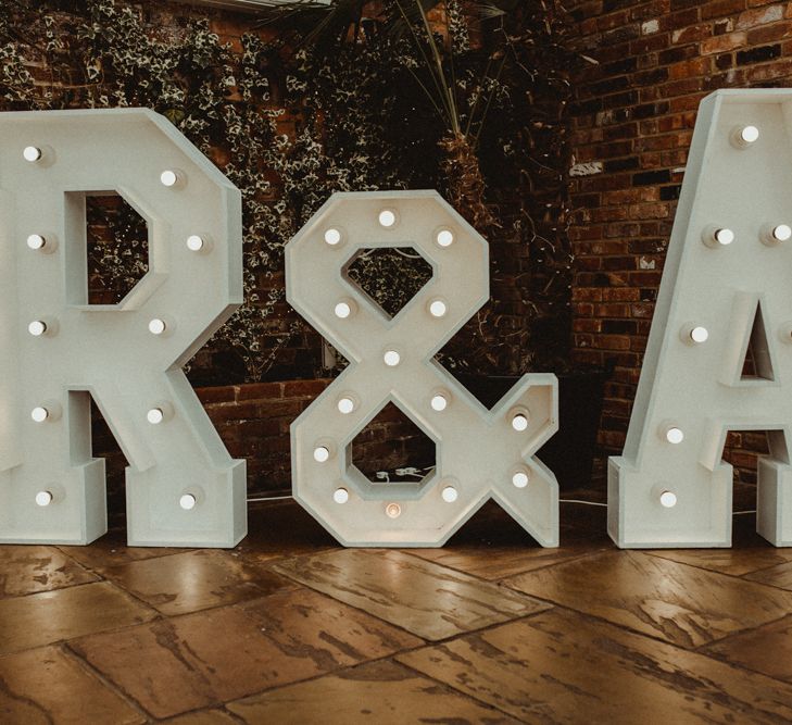 Giant White Light Up Letters Wedding Decor