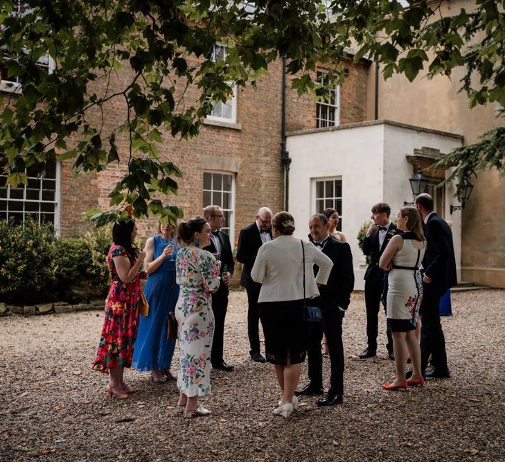 Wedding guests at Aswarby Rectory