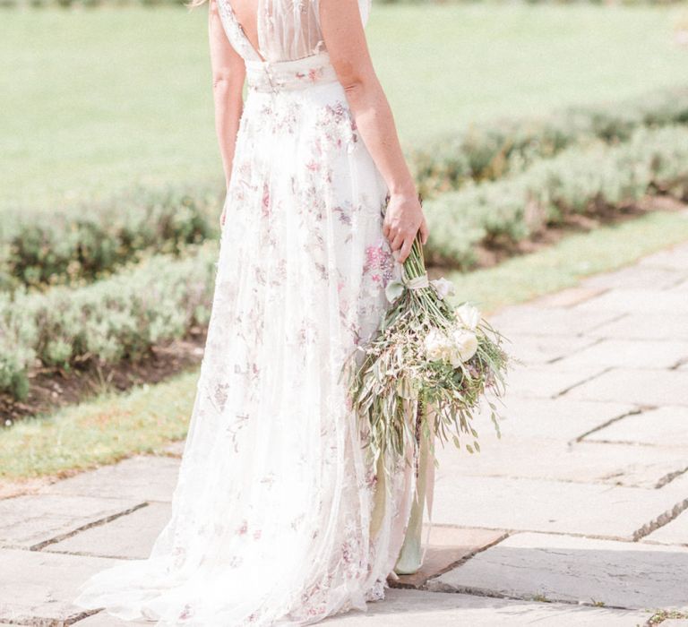 Bride in Stephanie Allin Floral Wedding Dress