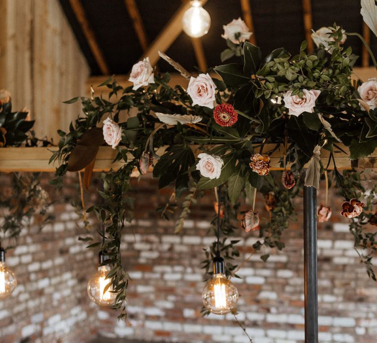 Edison Bulb Installation with Eco-friendly Flowers