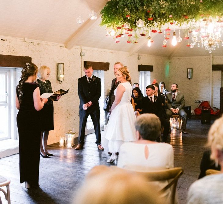 Intimate Christmas wedding ceremony in Northern Ireland wedding venue