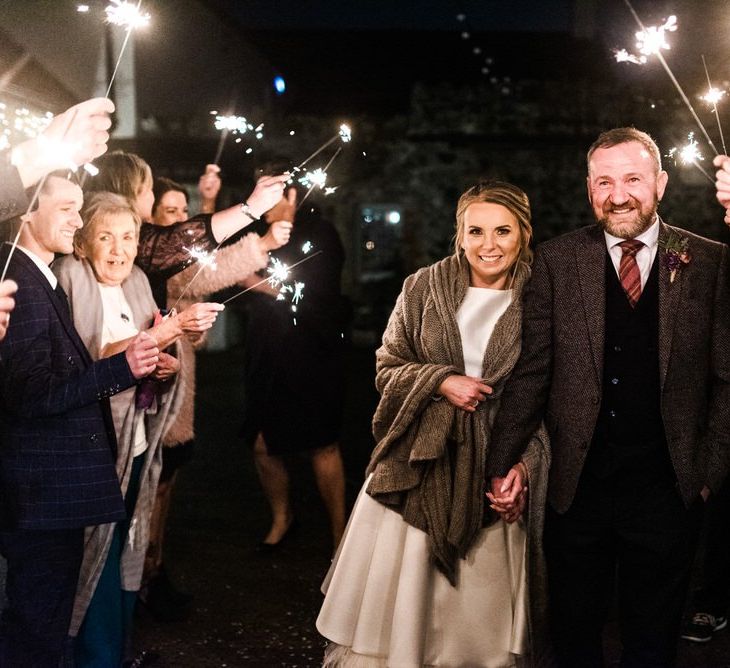 Sparkler exit for newlywed couple