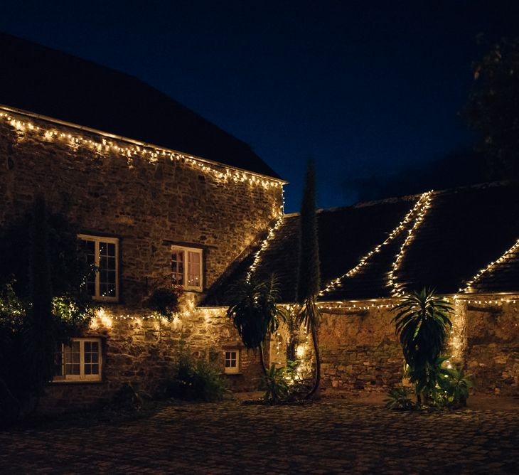 Ash Barton Country House Wedding Venue in North Devon Covered in Fairy Lights