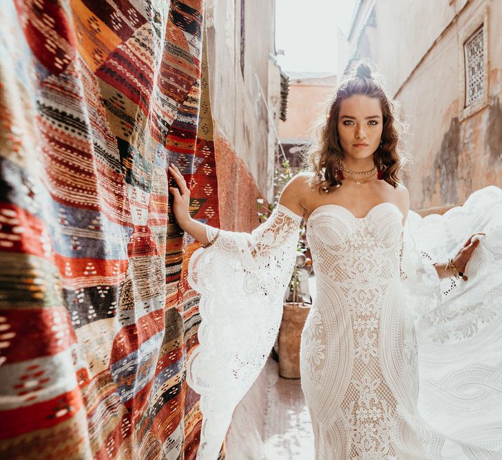 Adara Dress By Rue De Seine // The Wild Heart Collection From Rue De Seine // Stylish Bohemian Bridal Wear From Rue De Seine // Images By Madly Studio