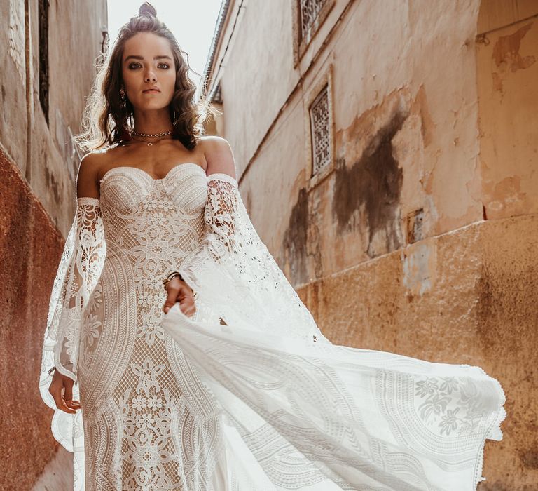 Adara Dress By Rue De Seine // The Wild Heart Collection From Rue De Seine // Stylish Bohemian Bridal Wear From Rue De Seine // Images By Madly Studio