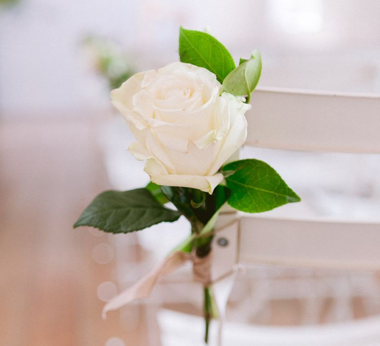 Simple chair decor at Shilstone House wedding ceremony