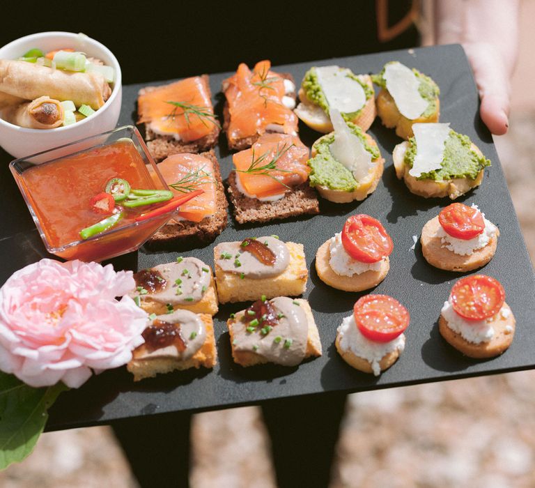 Canape platter at Shilstone House wedding