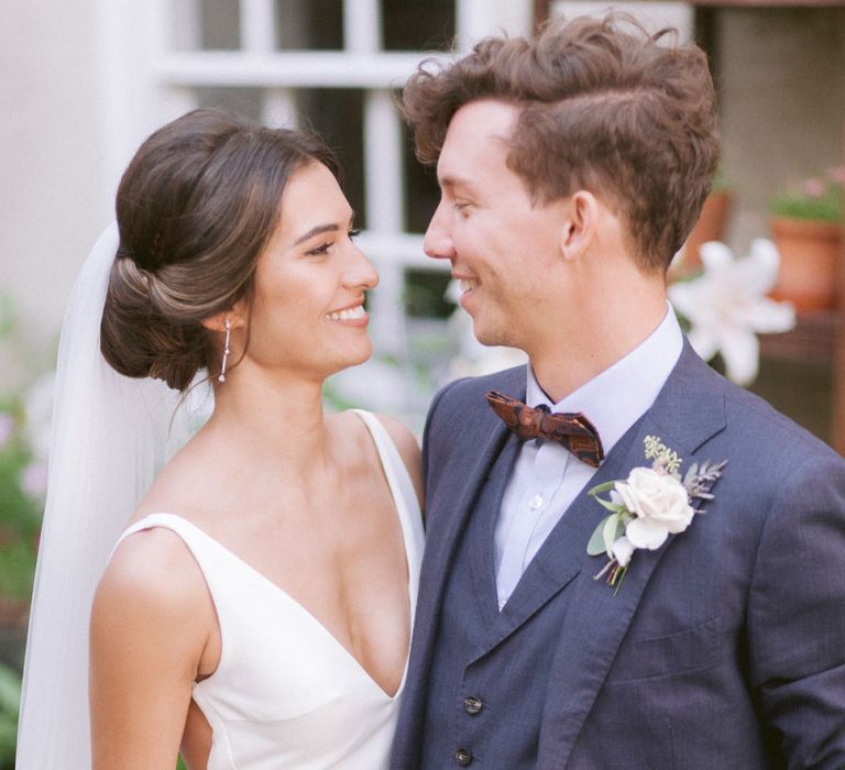 Bride and Groom at Shilstone House wedding in Devon