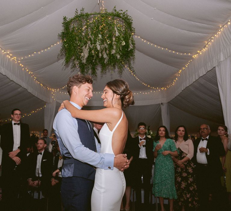 Bride and groom first dance at Shilstone House wedding