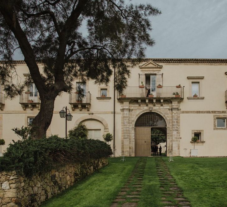 Sicily wedding with grey groom suit