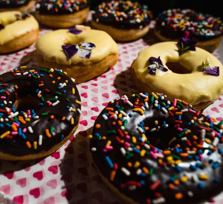 The Simpsons themed doughnuts at wedding reception in London